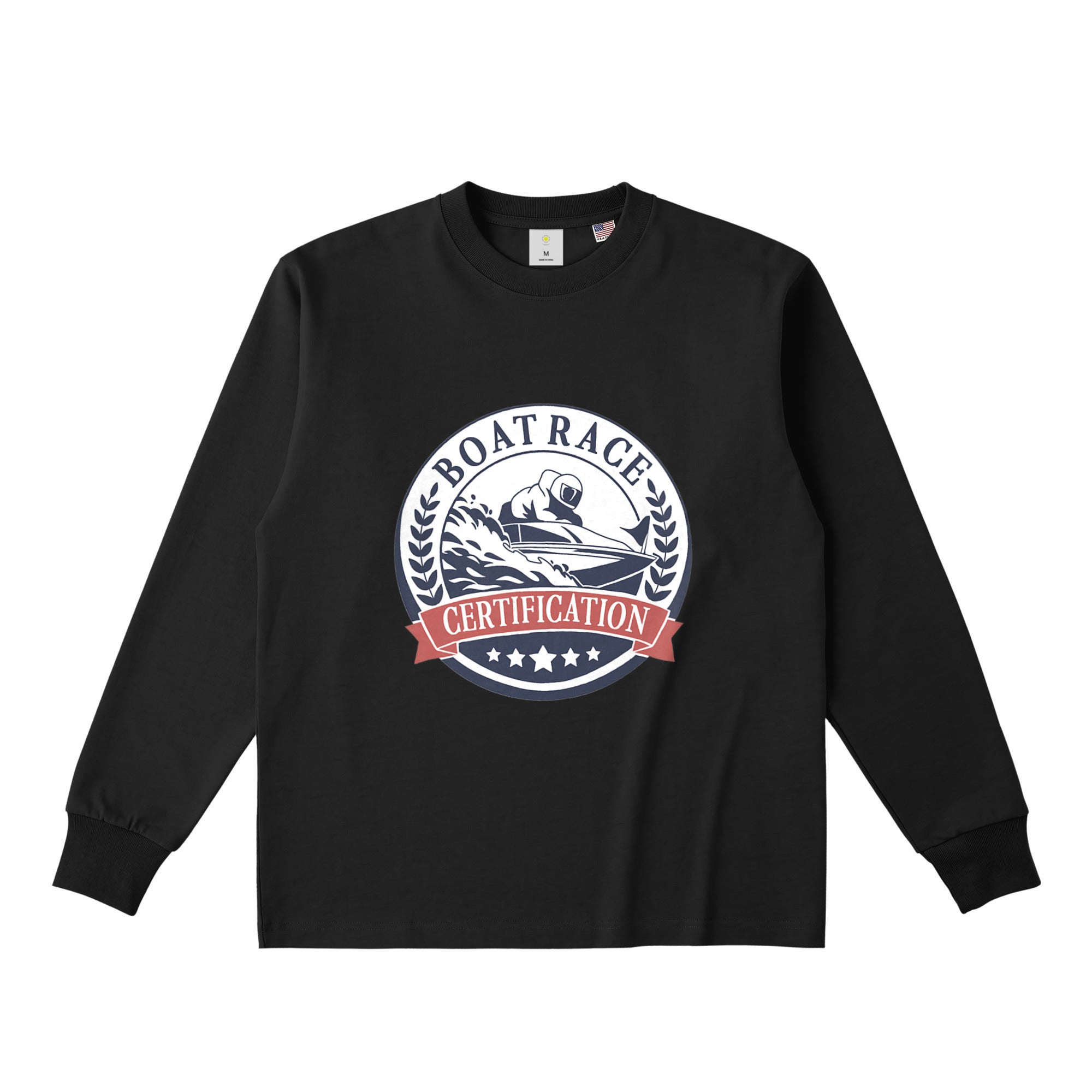 Translation missing: ja.ボートレース検定オフィシャル　ロングスリーブTシャツ deep-black image: ウェア